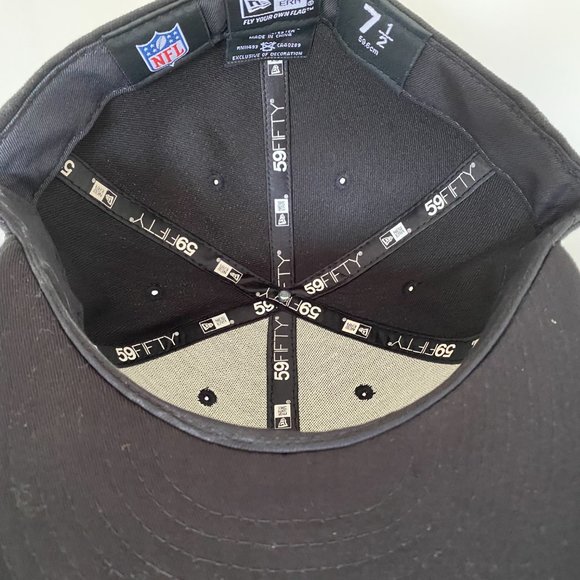 Nwt RARE Black Out Atlanta Falcons New Era 59Fifty Fitted NFL Hat Cap 7 1/2 ATL - Picture 5 of 5